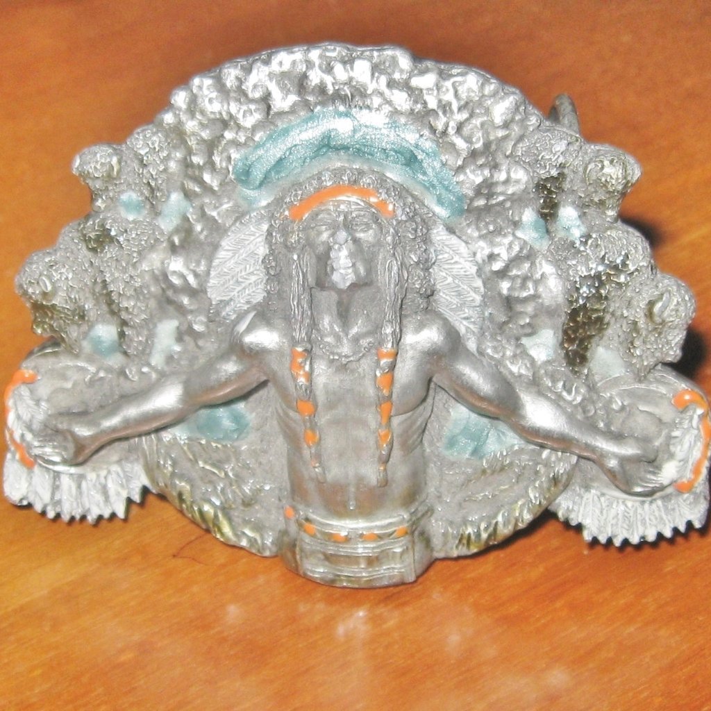 Vintage Bergamot Belt Buckle Sacred Manner 1981 Tribute Southwestern Buffalo